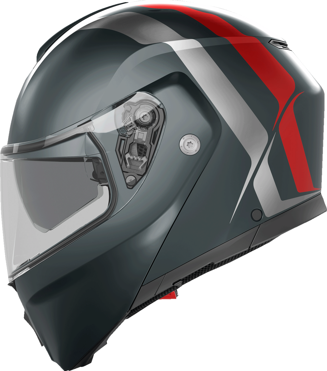 Streetmodular Helmet - Resia - Matte Gray/Silver/Red - Medium