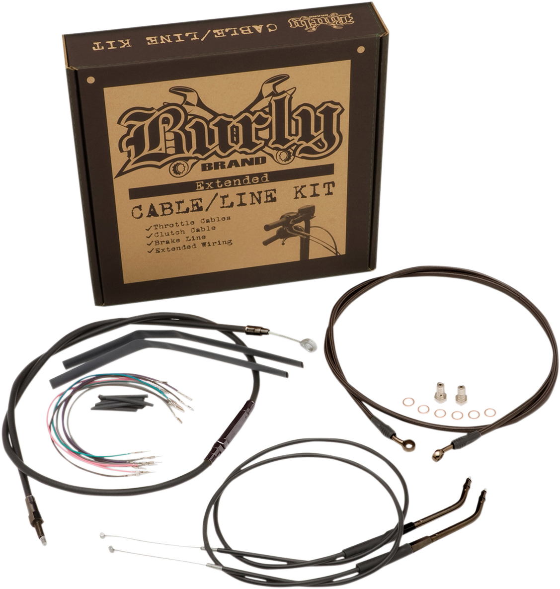 Cable Kit - Jail Bar - 12\" Handlebars - Black Vinyl 2012 - 2017