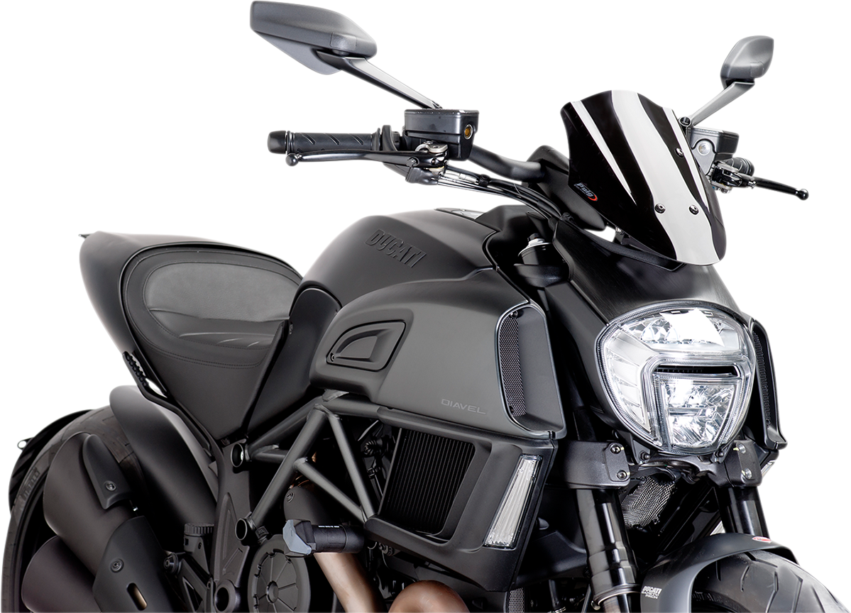 New Generation Windscreen - 11-1/2\" - Black - Diavel 2014 - 2018