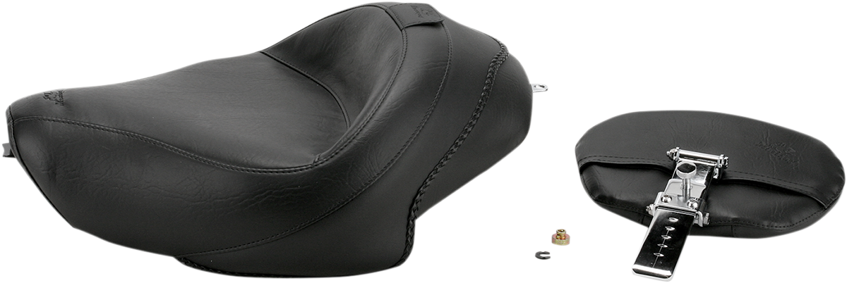 Wide Solo Seat - With Backrest - Vintage - Black - Smooth - XL \'04-\'21 2004 - 2021