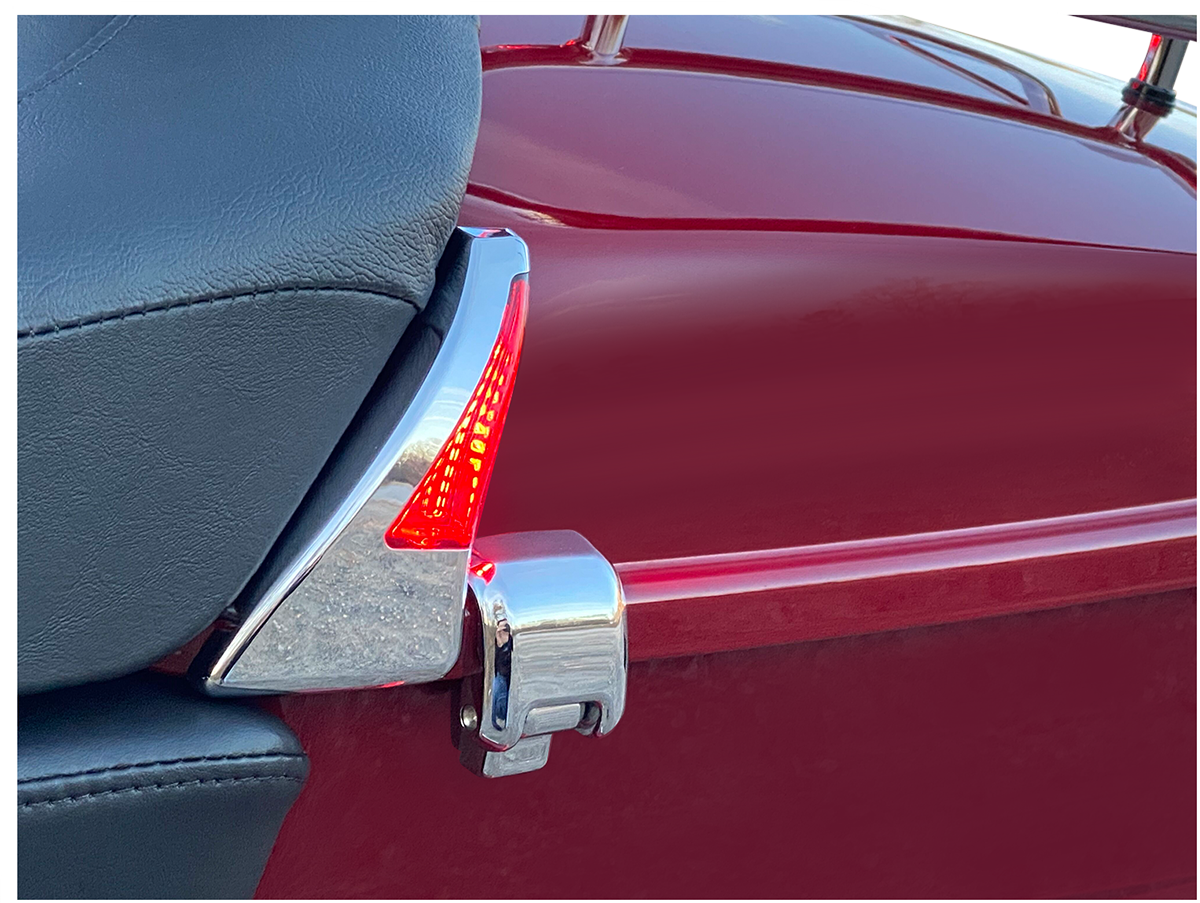 Sequential Tour Pak Seat Back Rest LED Lights - Chrome/Red - FLH 2014 - 2024