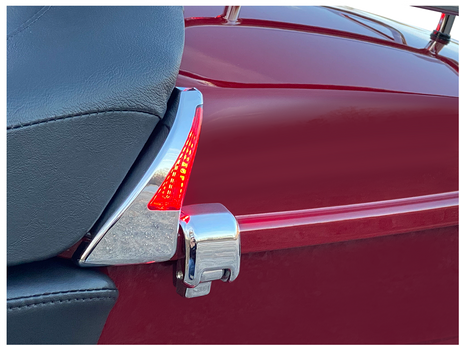 Sequential Tour Pak Seat Back Rest LED Lights - Chrome/Red - FLH 2014 - 2024