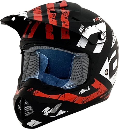 FX-17Y Helmet - Attack - Matte Black/Red - Medium