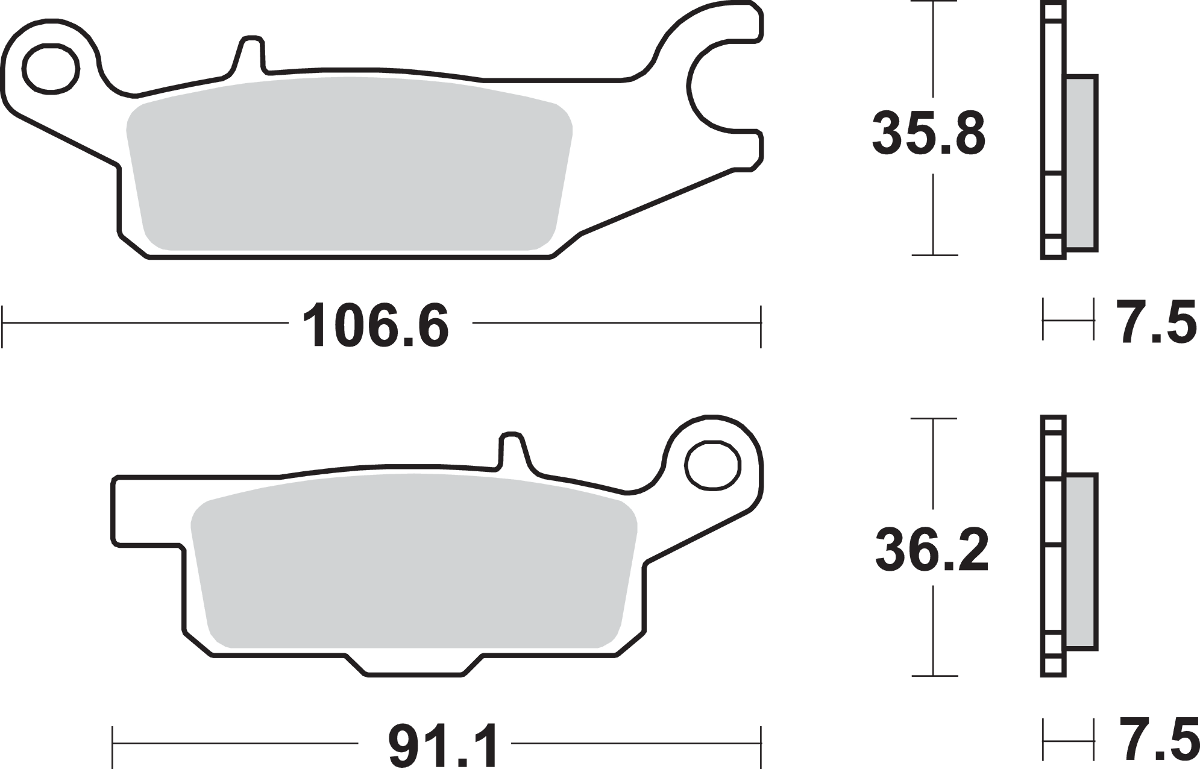 Off-Road Sintered Brake Pads - YFM 2009 - 2014