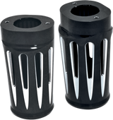 Fork Boot Covers - Black Anodized - Deep Cut - FLHTD 1985 - 2013