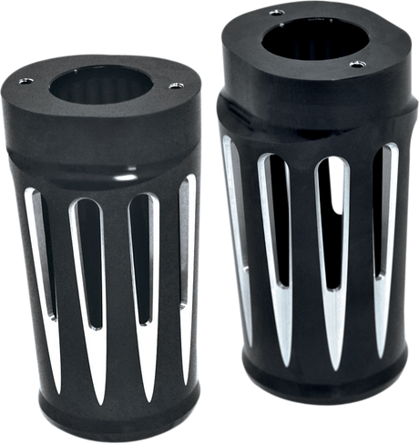 Fork Boot Covers - Black Anodized - Deep Cut - FLHTD 1985 - 2013