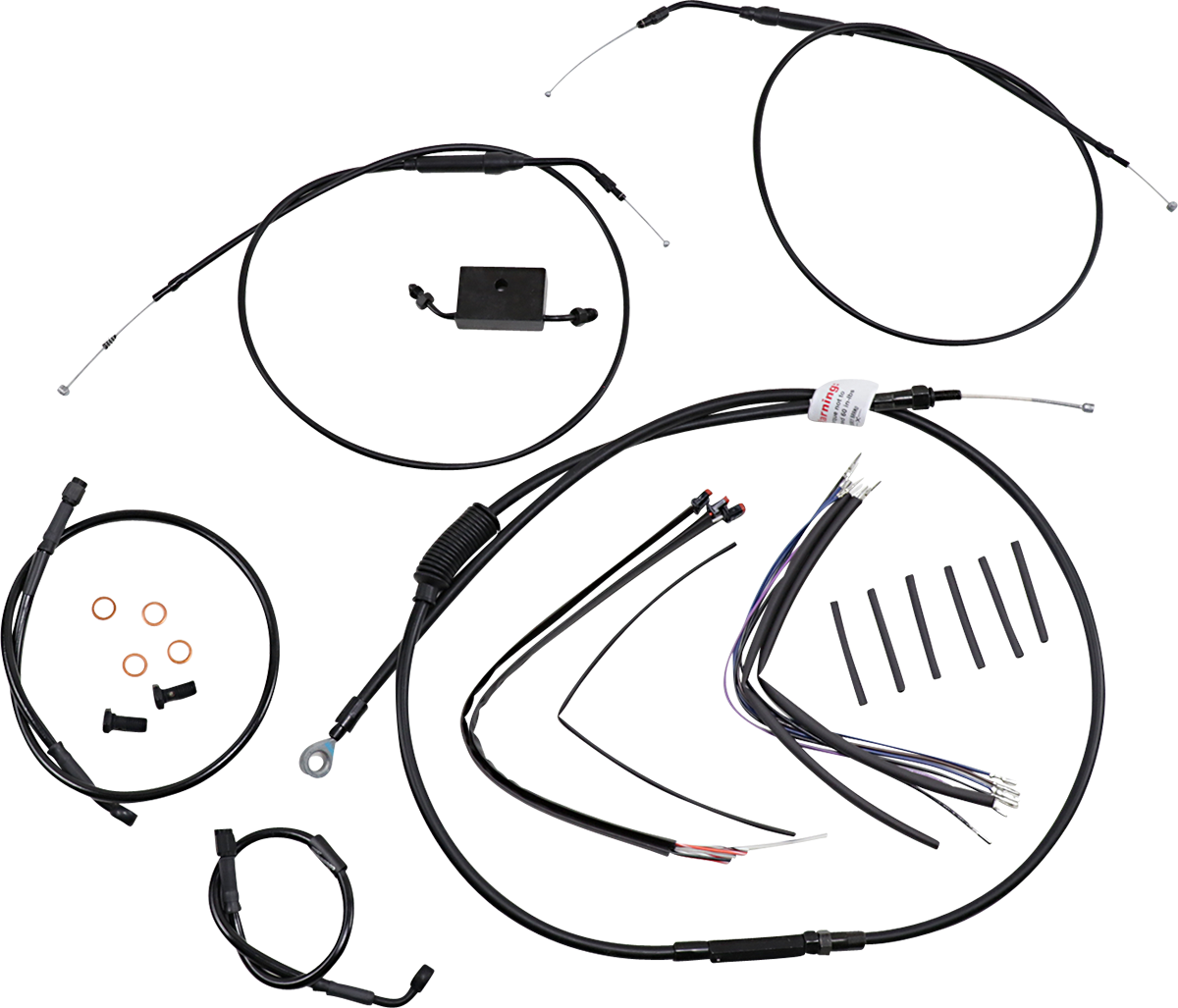 Handlebar Cable and Brake Line Kit - Extended - Sportsters - 14\" T-Bar Handlebars - ABS 1986 - 2022