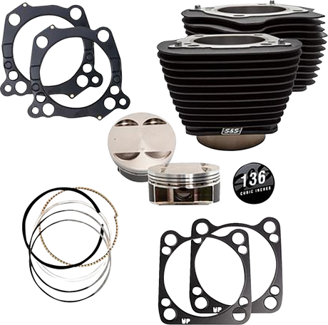 136\" Big Bore Cylinder Kit - Black - M8 2017 - 2023