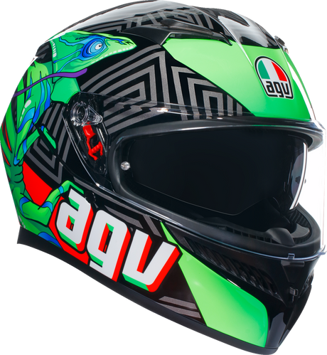 K3 Helmet - Kamaleon - Black/Red/Green - XL