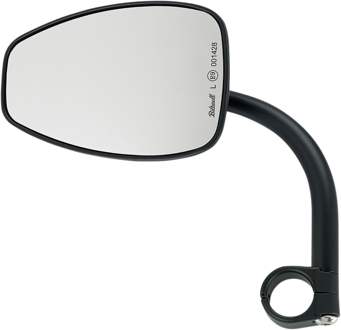 Mirror w/mount - Tear Drop - Black