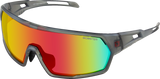 Speed Sunglasses - Matte Clear Gray - Smoke Crimson Mirror