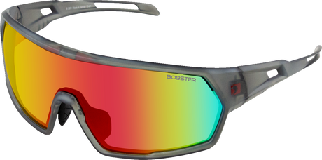 Speed Sunglasses - Matte Clear Gray - Smoke Crimson Mirror