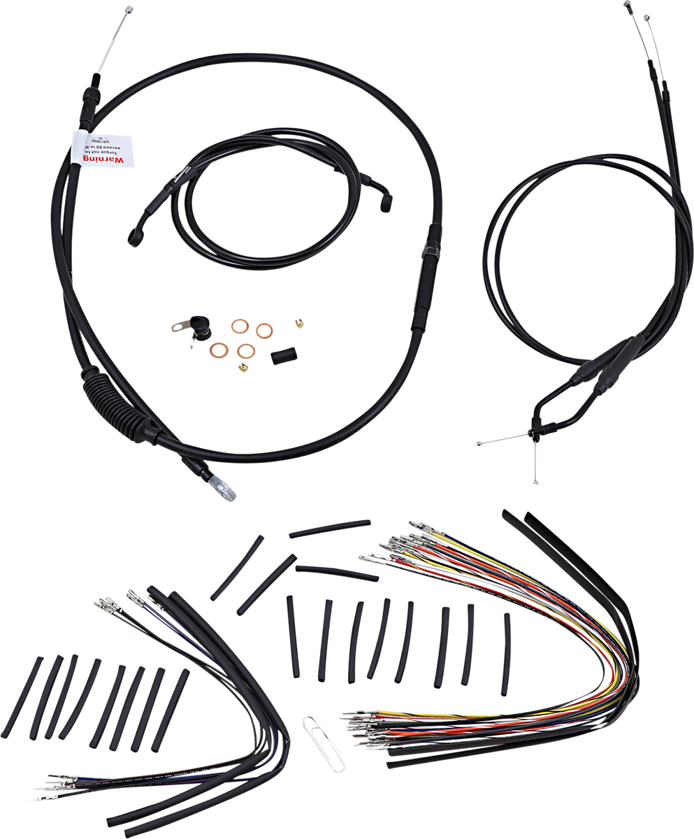 Cable Kit - Jail Bar - 14\" Handlebars - Black Vinyl 2007 - 2013