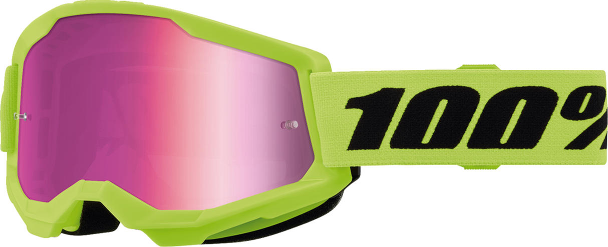 Strata 2 Junior Goggle - Neon Yellow - Pink Mirror