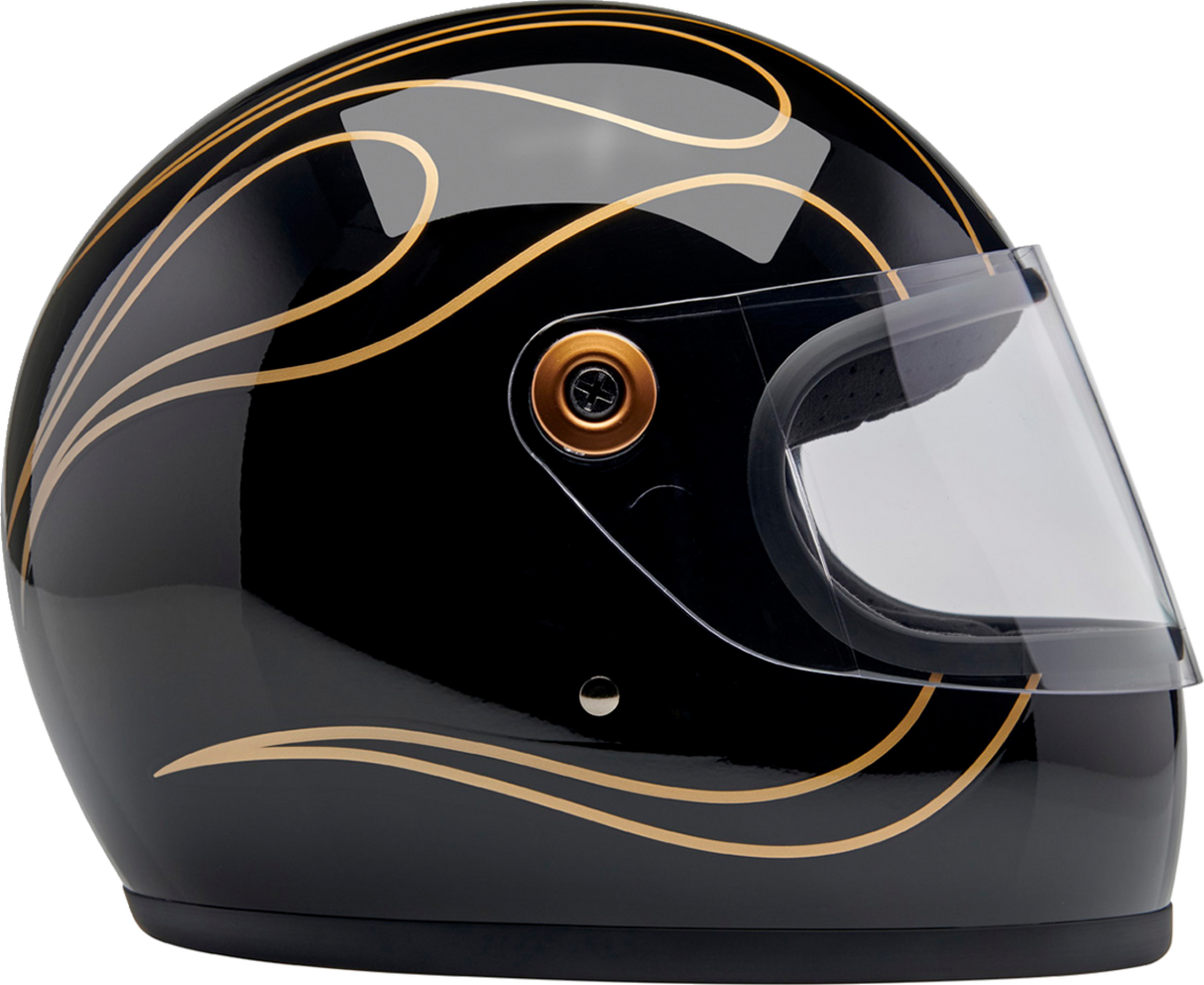 Gringo S Helmet - Gloss Black Flames - XS