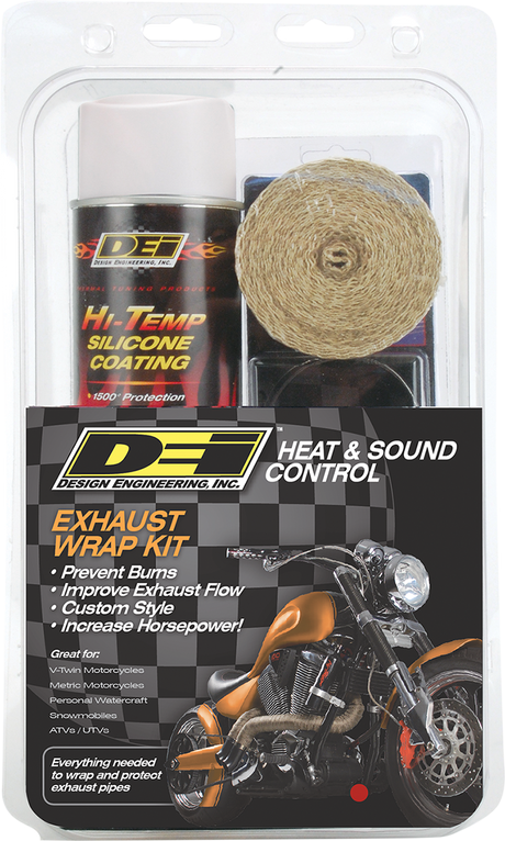 Exhaust Wrap Kit - Tan Wrap w/ White HT Silicone™ Coating