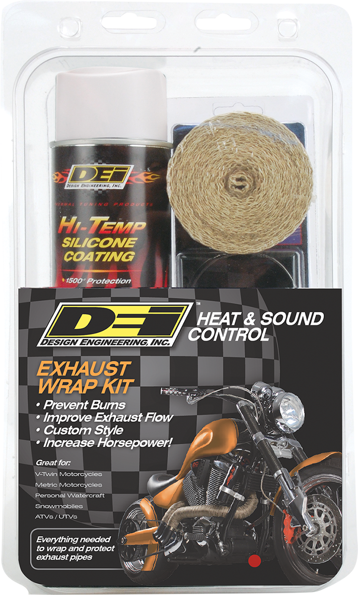 Exhaust Wrap Kit - Tan Wrap w/ White HT Silicone™ Coating