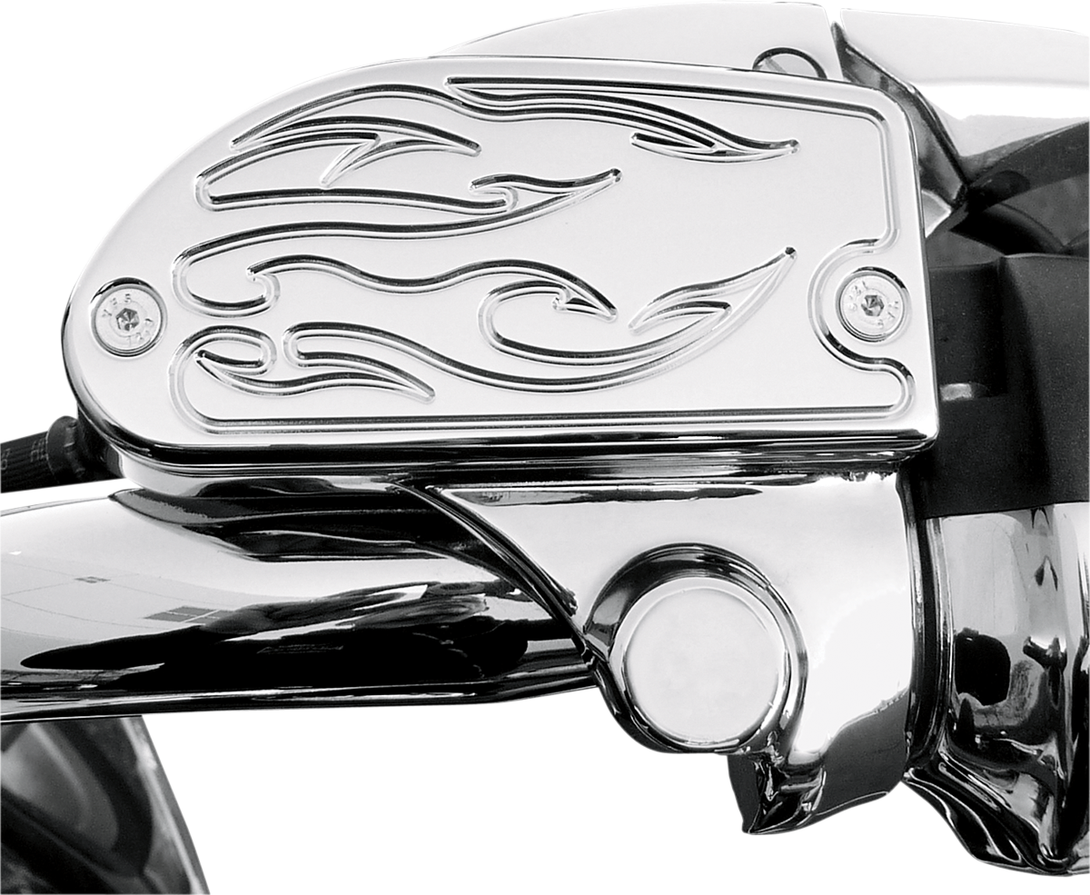 Master Cylinder Cover - Flame - Yamaha - Chrome 2006 - 2017