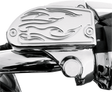 Master Cylinder Cover - Flame - Yamaha - Chrome 2006 - 2017