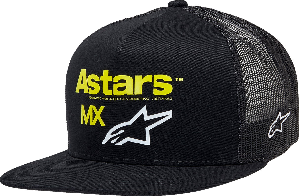 First Moto Trucker Hat - Black/Black/Yellow - One Size