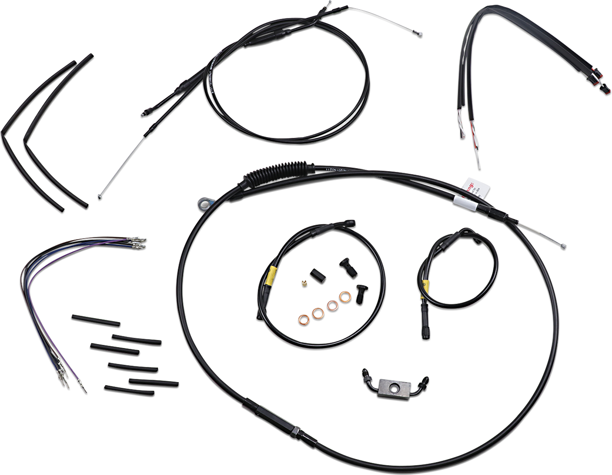 Cable Kit - Jail Bar - 14\" Handlebars - Black Vinyl 2012 - 2017