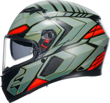 K3 Helmet - Decept - Matte Black/Green/Red - 2XL