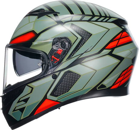 K3 Helmet - Decept - Matte Black/Green/Red - 2XL