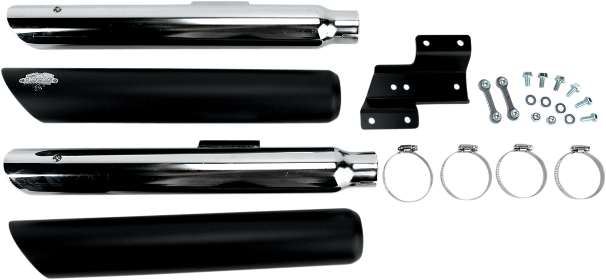 Twin Slash Mufflers - Black 2007 - 2017