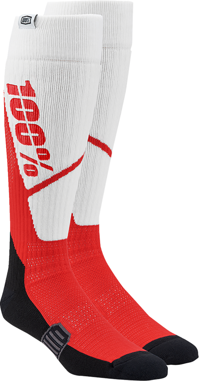 Torque Comfort Moto Socks - White/Red - Small/Medium