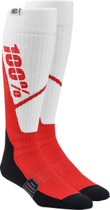 Torque Comfort Moto Socks - White/Red - Small/Medium