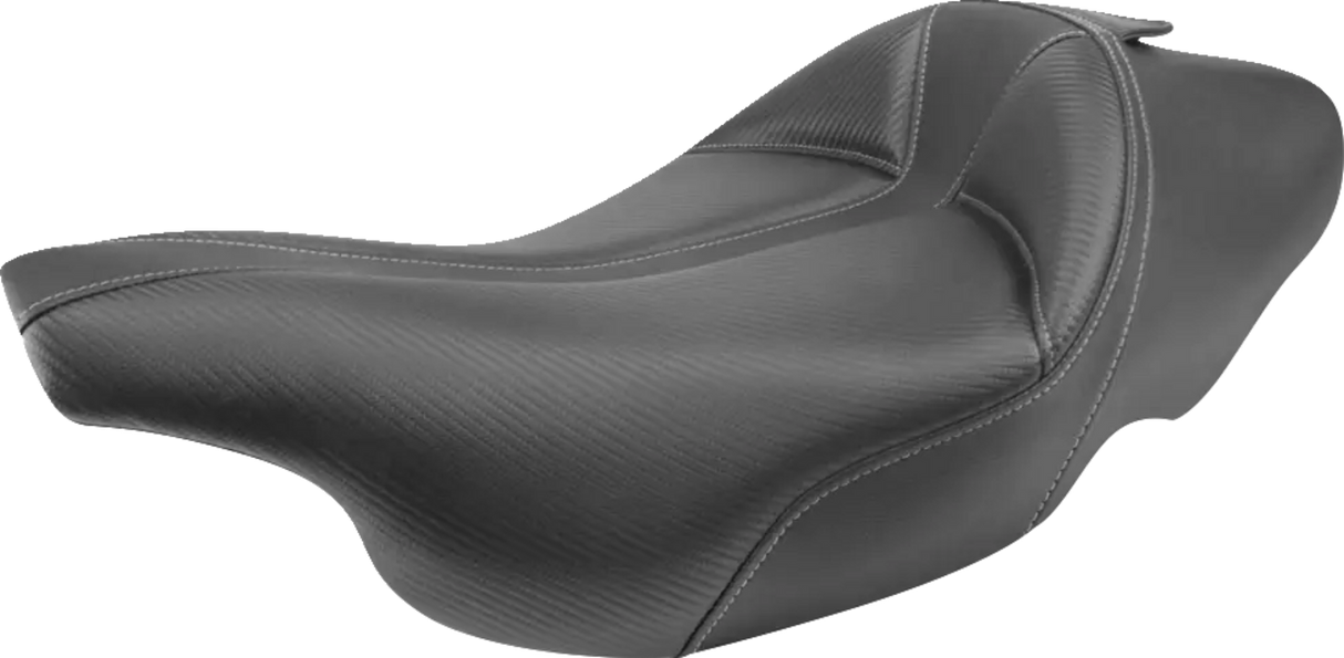 Dominator Solo Seat - Extended Reach - w/o Backrest - Black w/ Gray Stitching - FLHT/FLTR \'97-\'07 1997 - 2006