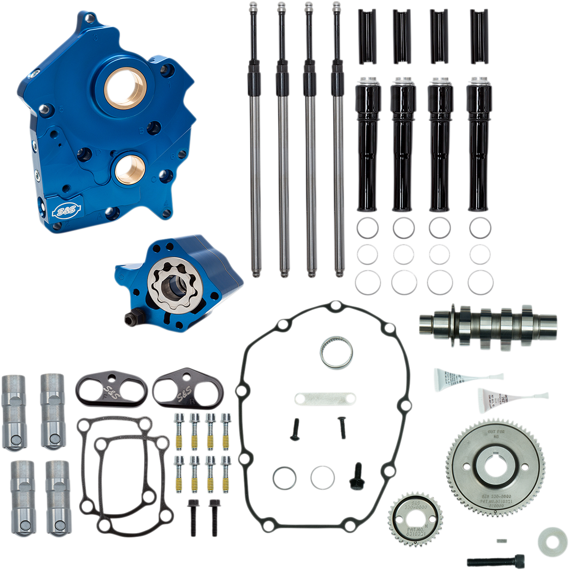 Cam Chest Kit with Plate - Gear Drive - Oil Cooled - 475 Cam - Black Pushrods - M8 2017 - 2020