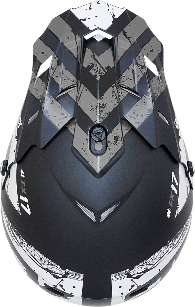 FX-17Y Helmet - Attack - Matte Black/Silver - Large