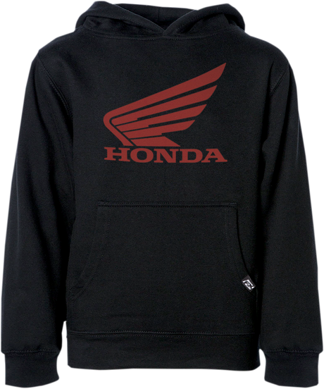 Youth Honda Wing Pullover Hoodie - Black - Large