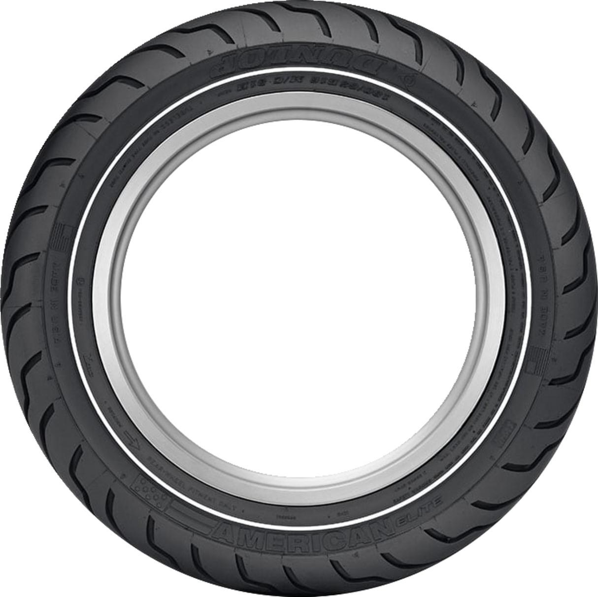 Tire - American Elite - Rear - 180/65B16 - Narrow Whitewall - 81H