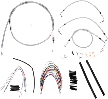 Handlebar Cable/Brake Line Kit - Complete - 16\" Ape Hanger Handlebars - Stainless Steel 2008 - 2013