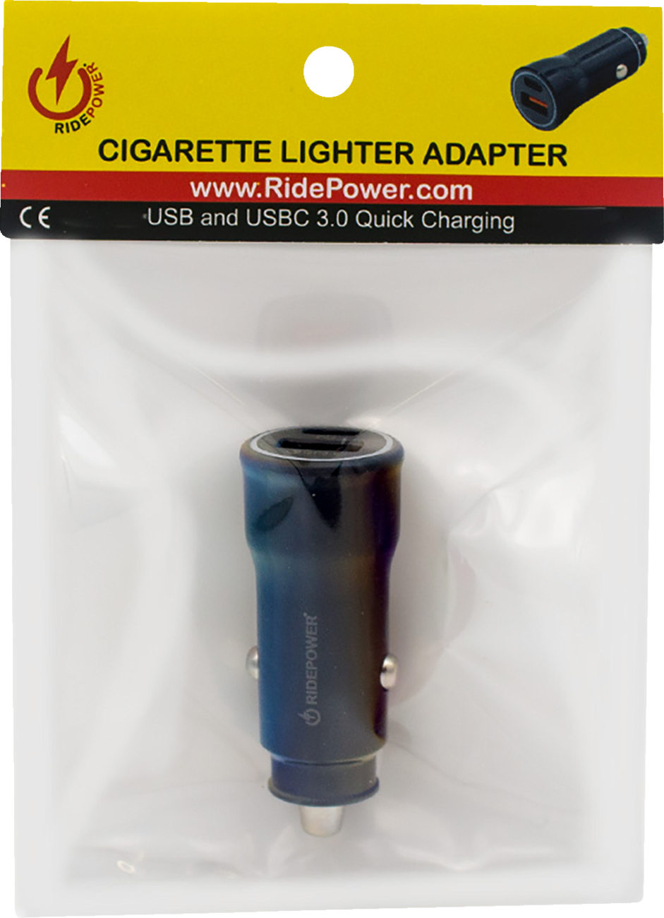 Power Adapter - Cigarette Lighter - USB/USB-C - Black