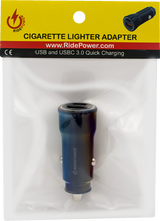 Power Adapter - Cigarette Lighter - USB/USB-C - Black