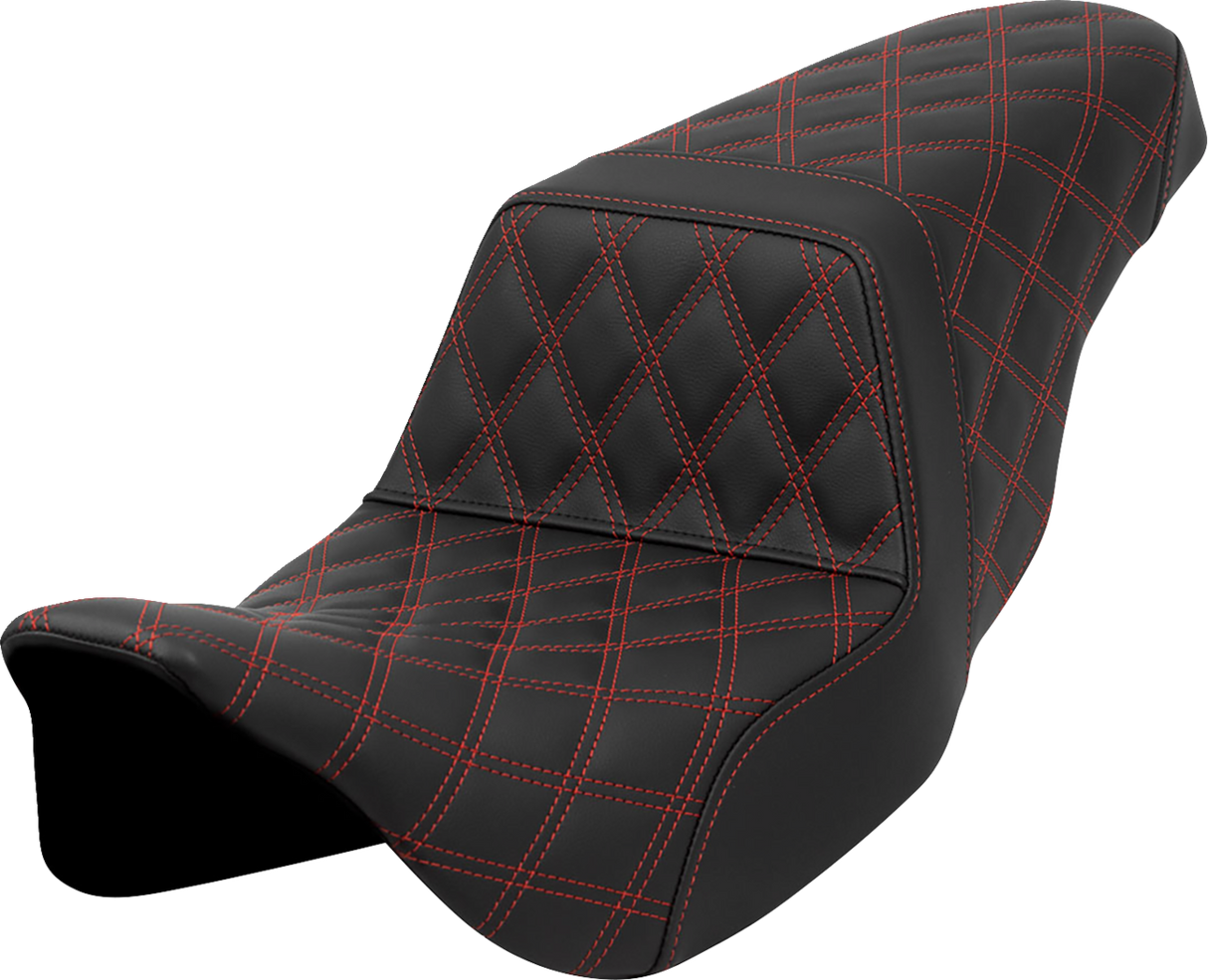 Step-Up Seat - Lattice Stitch - Red Stitch - FLH/FLT \'08-\'23 2008 - 2023