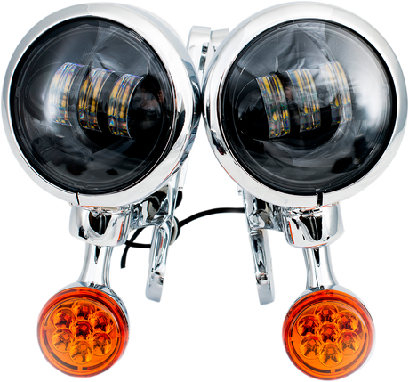 LED Turn/Run Lights - 4-1/2\" - Chrome/Black 1994 - 2020