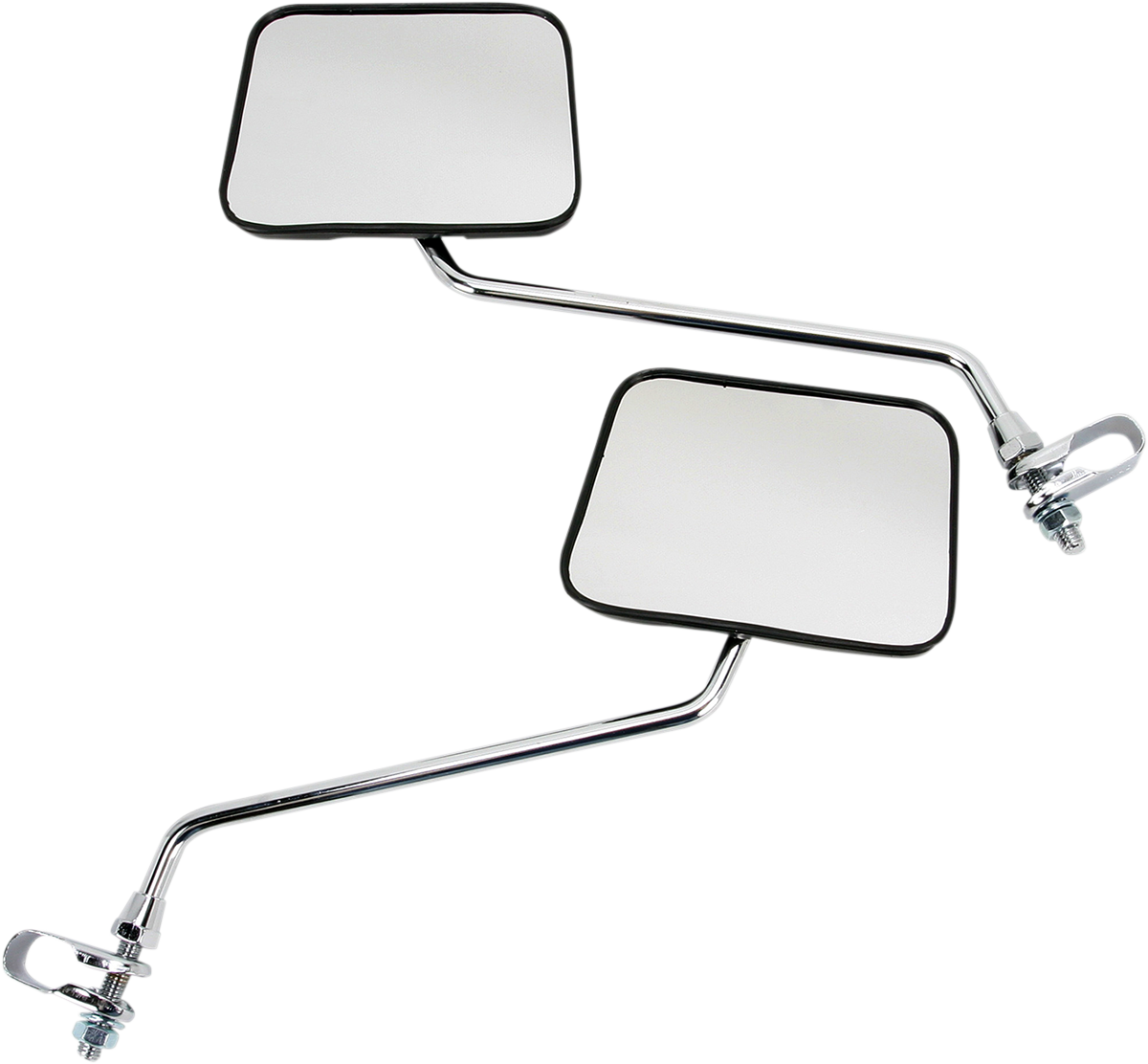 Mirror - Side View - Rectangle - Black w/Chrome Stem - Right/Left