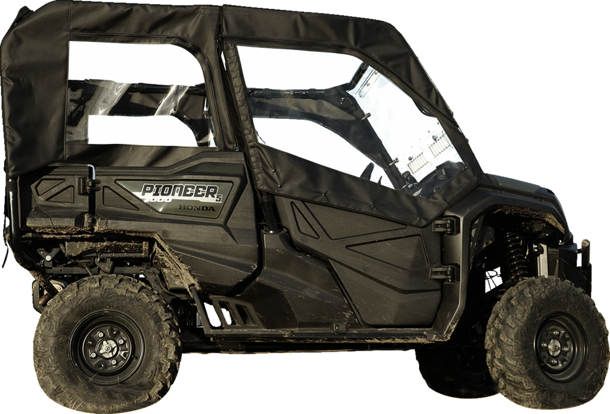 Soft Doors - Middle/Rear Windows - Black - Honda Pioneer 1000 2016 - 2023