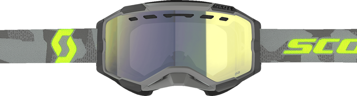 Fury Snow Cross Goggle - Light Gray/Neon Yellow - Enhancer Yellow Chrome