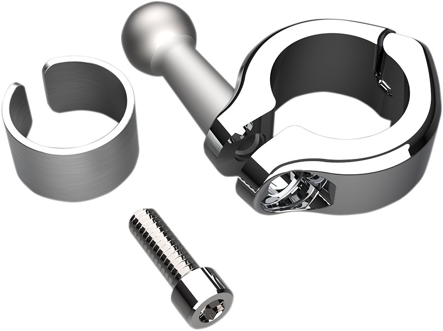 Ball Mount - Aluminum Clamp - 7/8\" - 1\" Handlebars - Chrome