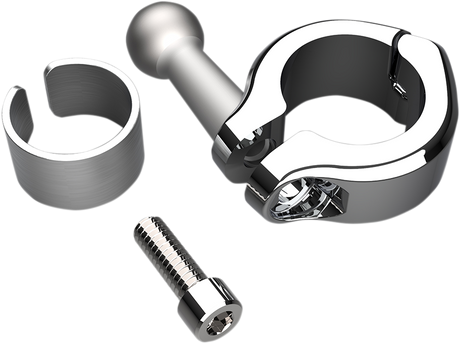 Ball Mount - Aluminum Clamp - 7/8\" - 1\" Handlebars - Chrome