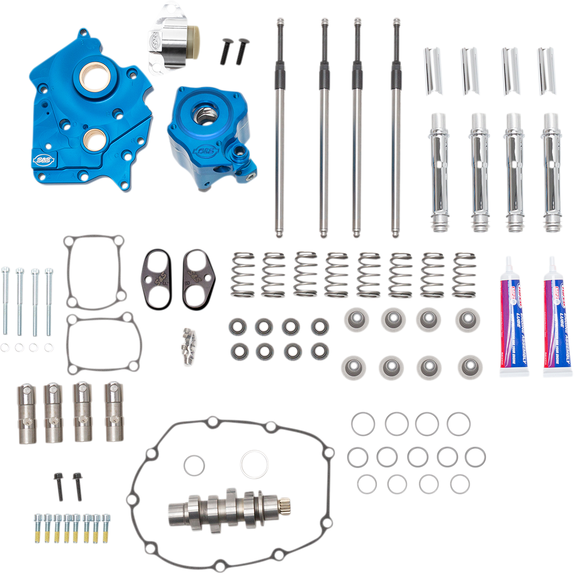 Cam Chest Kit with Plate - Chain Drive - Water Cooled - 550 Cam - Chrome Pushrods - M8 2017 - 2021