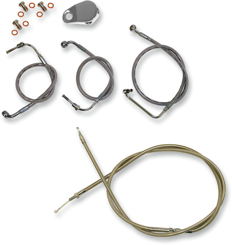 Handlebar Cable/Brake Line Kit - 18\" - 20\" Ape Hanger Handlebars - Stainless Steel 2008 - 2013