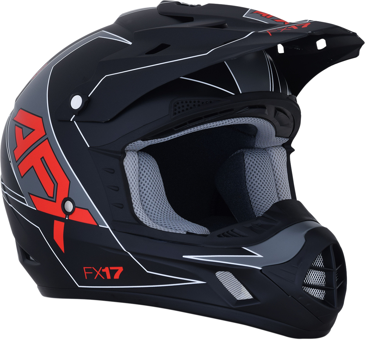 FX-17 Helmet - Aced - Matte Black/Red - 2XL