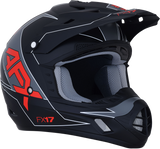 FX-17 Helmet - Aced - Matte Black/Red - 2XL