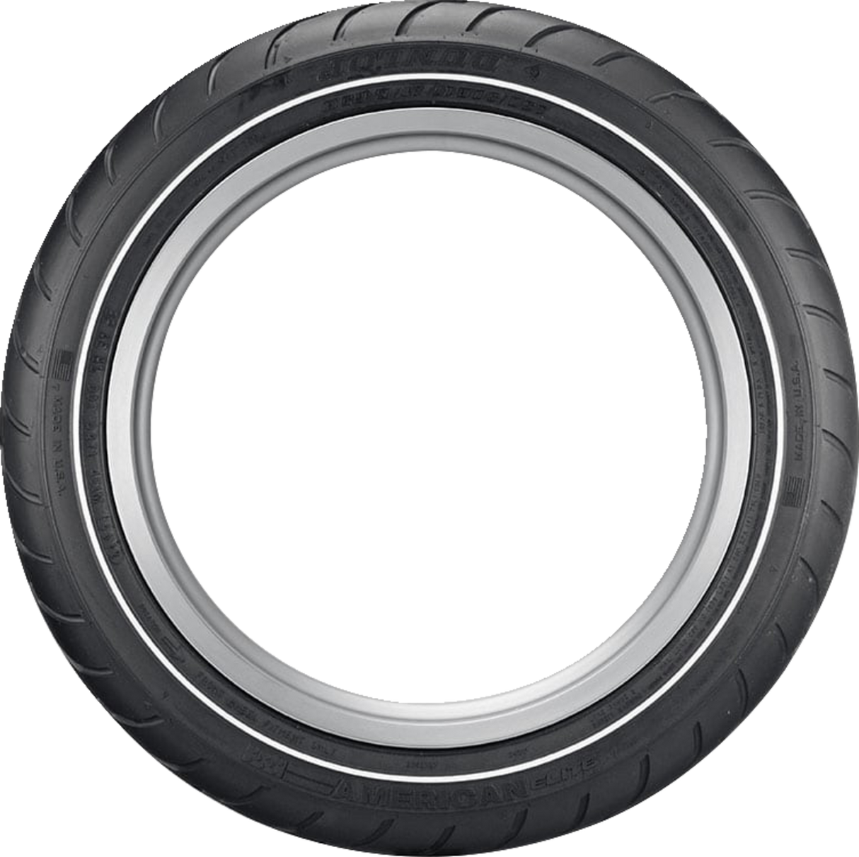 Tire - American Elite - Front - MT90B16 - Narrow Whitewall - 72H